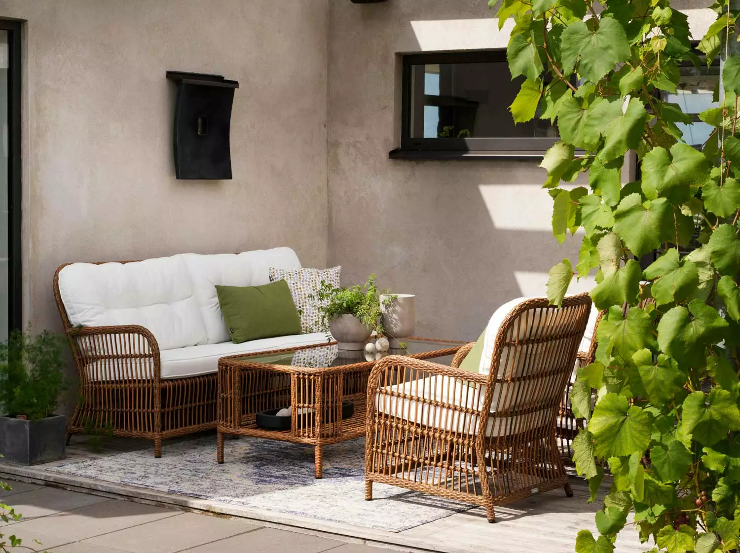 Brafab Anemon Bank 3-zits, Naturel/Wit - Afbeelding 4