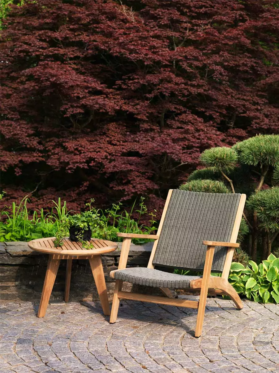 Brafab Kira Loungestoel, Teak / Grijs Kunstmatige Rotan - Afbeelding 2