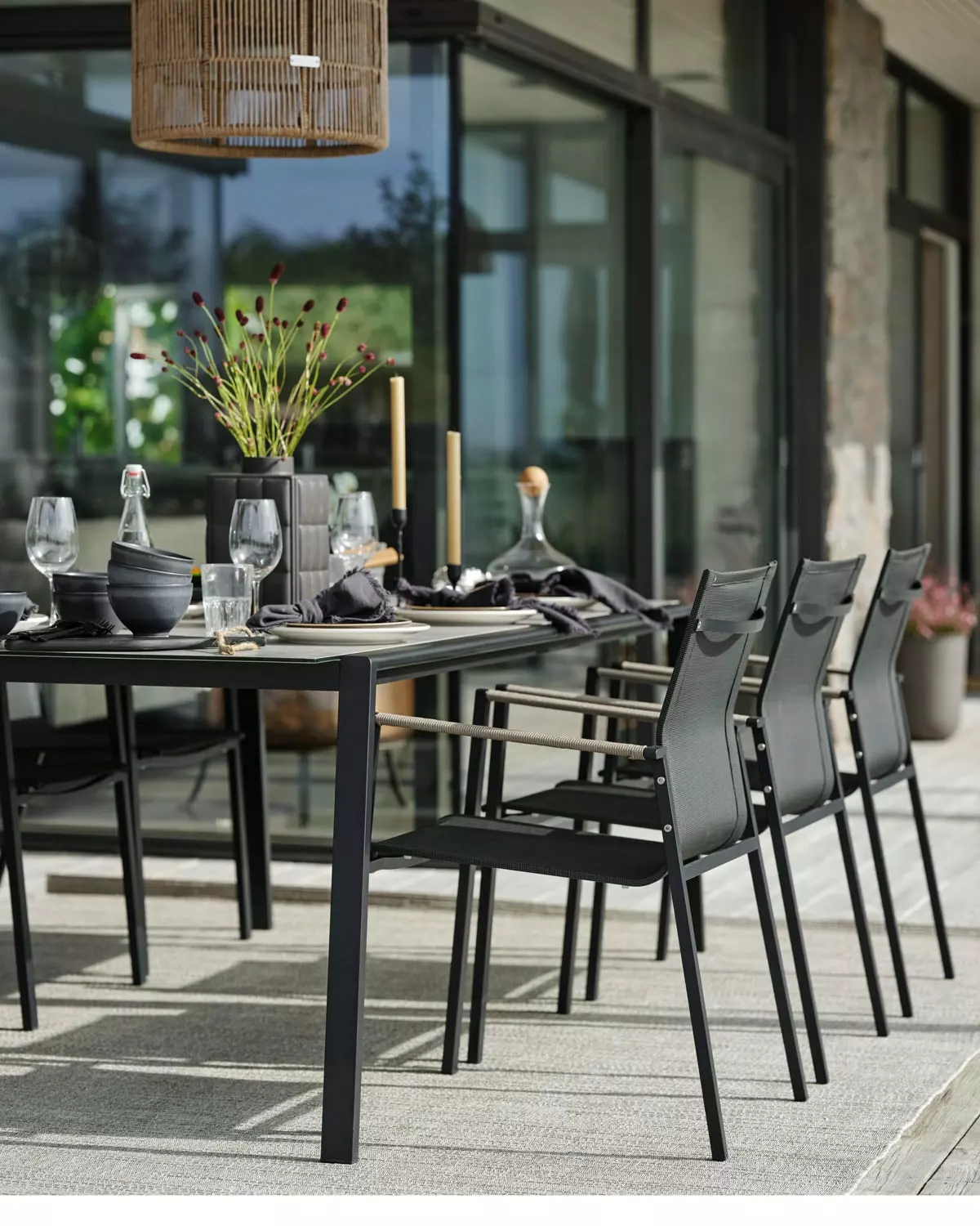 Brafab Lyra Eettafel 100x220x73 Cm, Zwart/Zand - Afbeelding 4