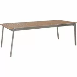 Brafab Naos Eettafel 100x220-320 Cm, Roestvrij Staal/Teak
