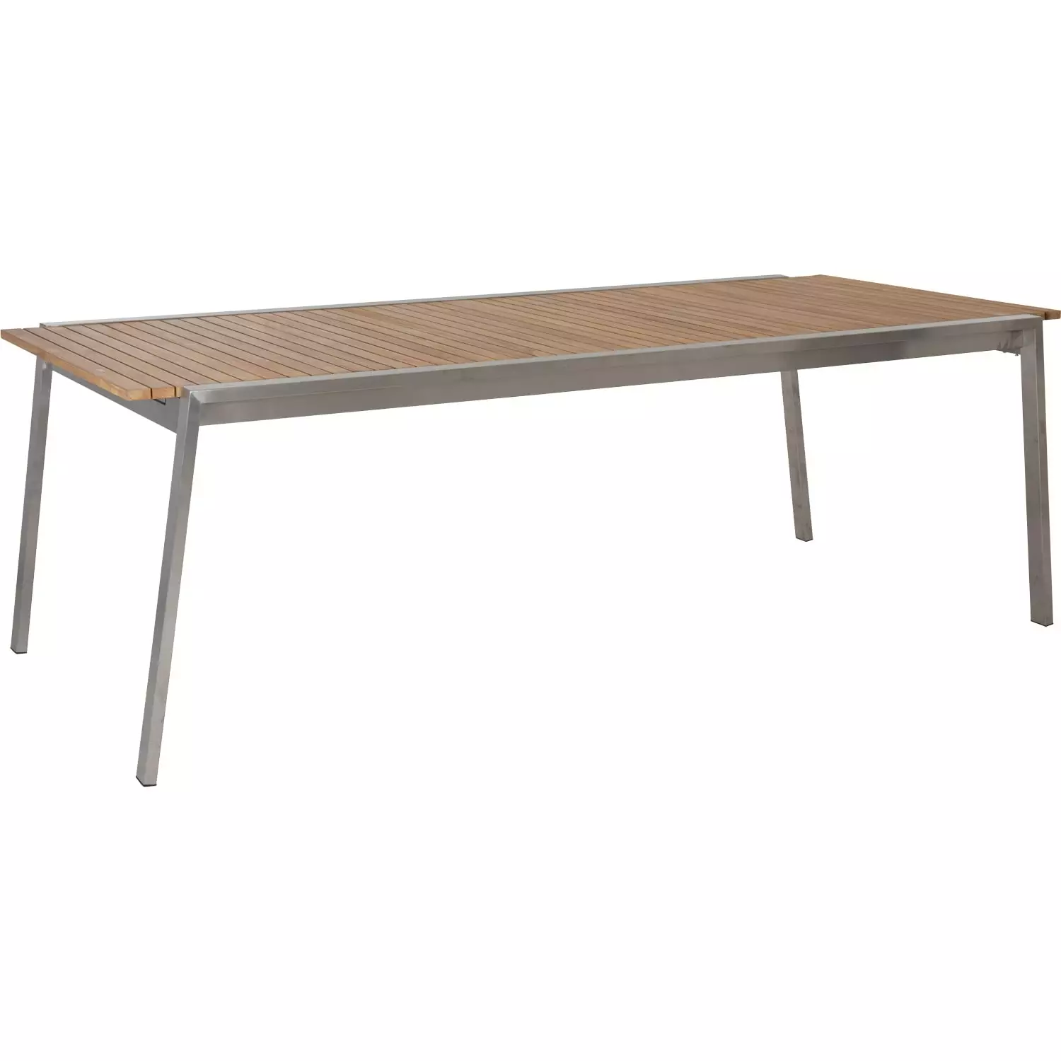 Brafab Naos Eettafel 100x220-320 Cm, Roestvrij Staal/Teak