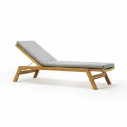 Ethimo Costes Ligbed Met Kussen, Teak / Nature Grey