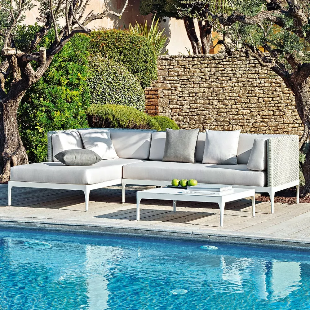 Ethimo Infinity Modulaire Bank / Ligbed Rechts, Warm White