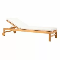 Ethimo Sand Ligbed Met Kussen, Teak / Wit