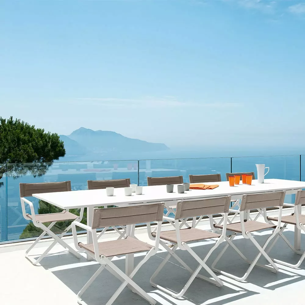 Ethimo Studios Director's Chair Klapstoel, Warm Wit / Nature Grey - Afbeelding 2