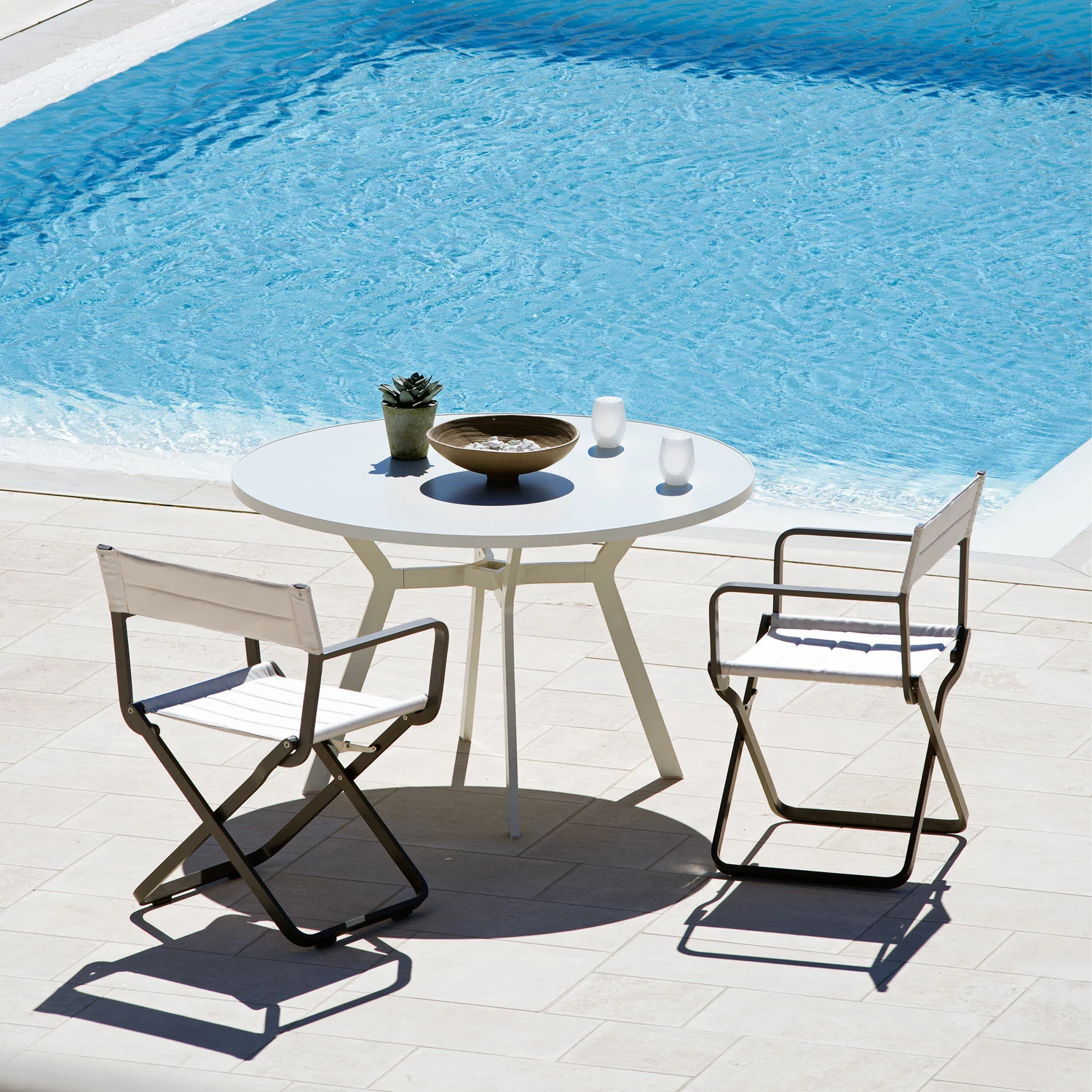 Ethimo Studios Director's Chair Klapstoel, Warm Wit / Nature Grey - Afbeelding 3