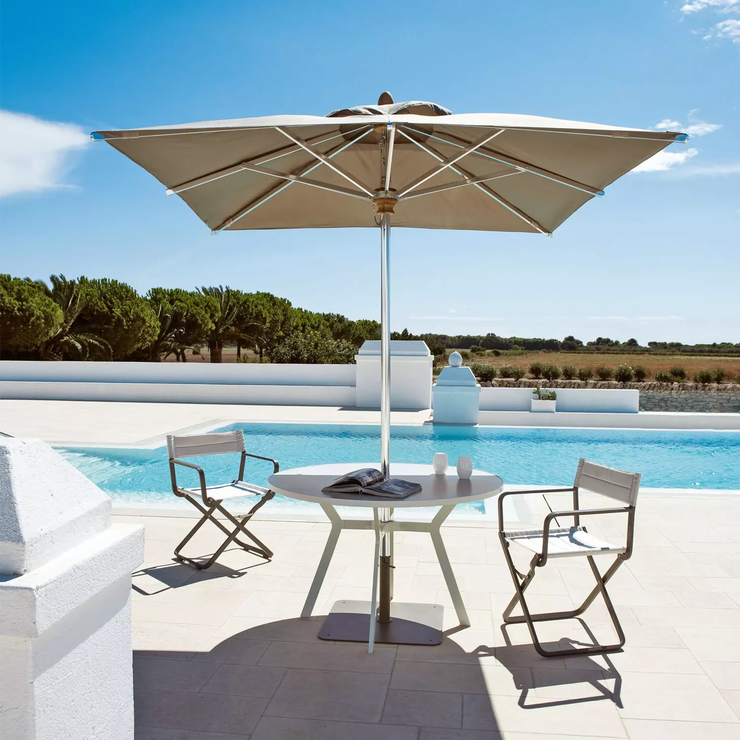 Ethimo Studios Director's Chair Klapstoel, Warm Wit / Nature Grey - Afbeelding 4