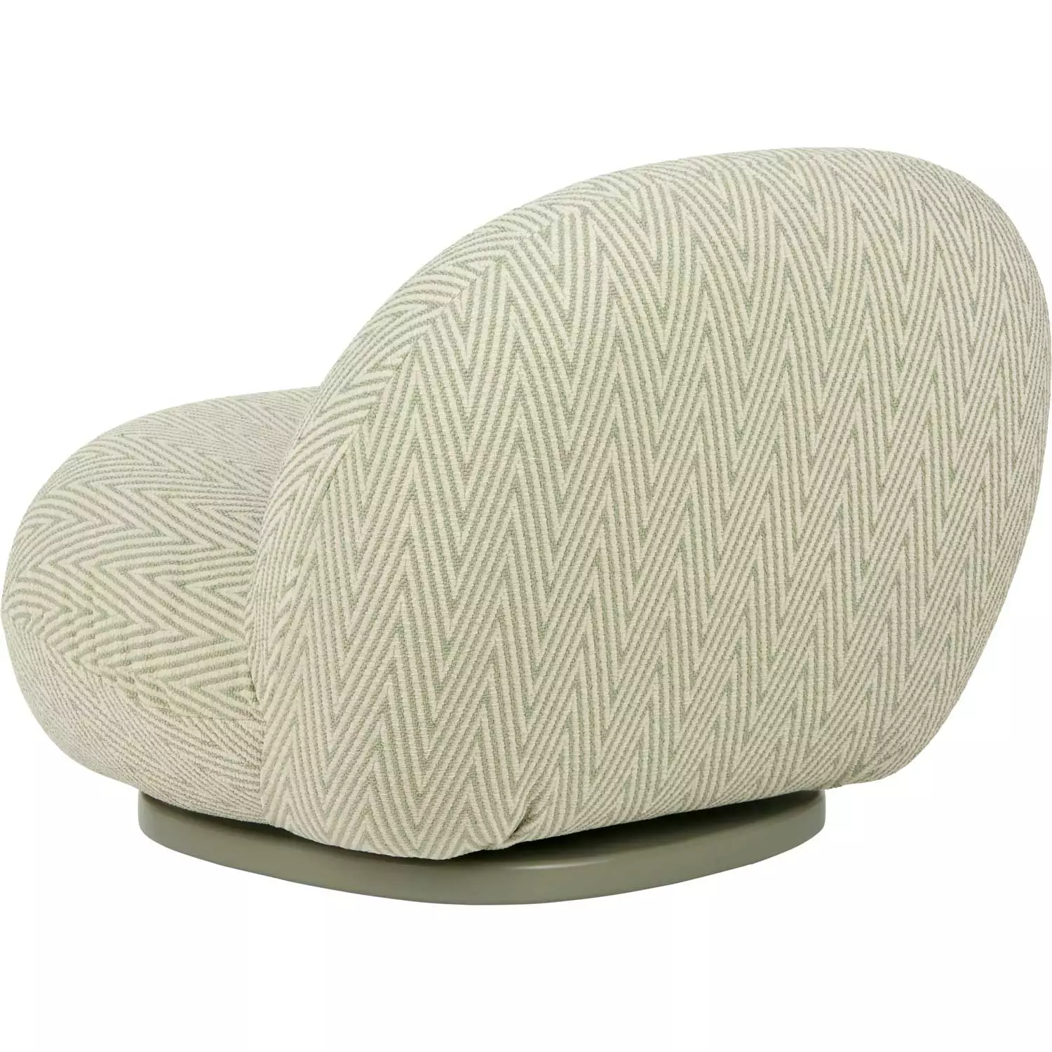 Gubi Pacha Outdoor Loungestoel, Dedar Chevron Outdoor Fr 008, Mosgroene Voet - Afbeelding 3